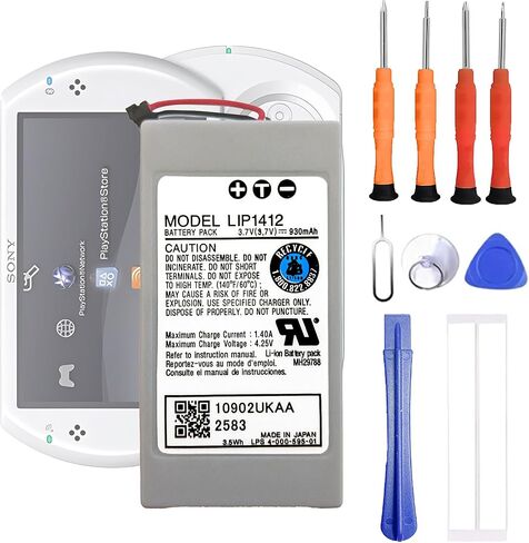 بطارية LIP1412 متوافقة مع بطارية بديلة من سوني لـ PSP-N1001، PSP-N1002، PSP-N1003، PSP-N1004 مع مجموعة أدوات إصلاح (سوني) in Kuwait