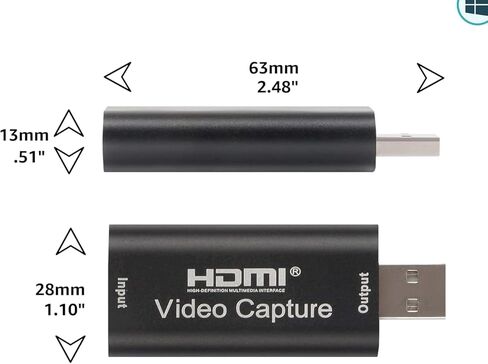 بطاقة التقاط فيديو HDMI بدقة 4K، محول صوت Cam Link Card Game Audio HDMI إلى USB 2.0 جهاز التقاط تسجيل للبث المباشر والبث المباشر ومؤتمرات الفيديو والتعليم والألعاب in Kuwait
