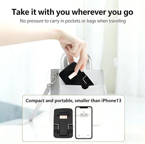 Adjustable Phone Stand for Desk - Foldable Cell Phone Holder for All Phones and Android Devices(1 Pack Black) in Saudi Arabia