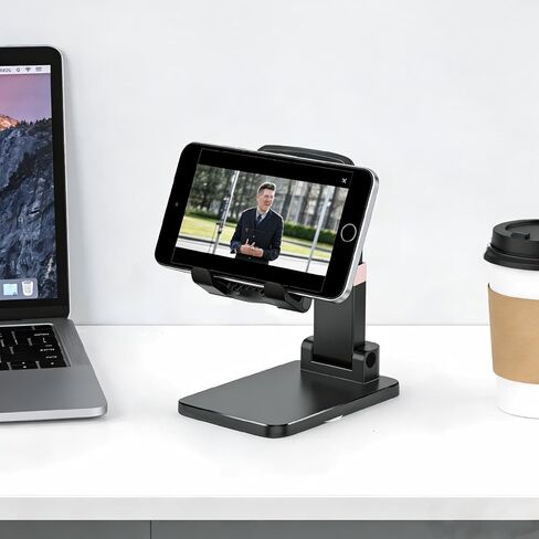 Adjustable Phone Stand for Desk - Foldable Cell Phone Holder for All Phones and Android Devices(1 Pack Black) in Saudi Arabia