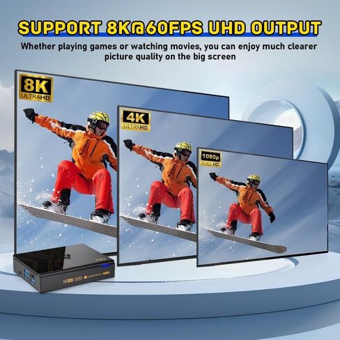 Kinhank Super Console X5 PRO مع أكثر من 16000 لعبة، وحدة تحكم ألعاب ريترو مع معالج Rockchip RK3588S، دعم SATA 3.1 ووضع الألعاب/التلفزيون، مخرج تلفزيون 8K UHD، بلوتوث 5.0، مع وحدة تحكم لاسلكية in Saudi Arabia