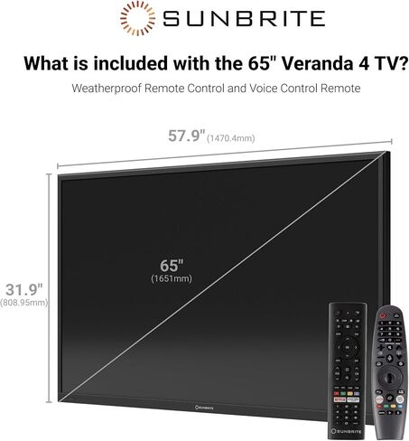 SunBrite 65 بوصة تلفزيون ذكي خارجي Veranda 4 Series، تلفزيون 4K UHD LED للظل، سطوع 600-Nit، مقاوم للطقس IP55، بلوتوث 5.0 لاسلكي، مكبرات صوت مدمجة in Kuwait