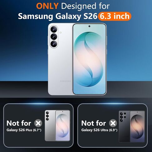 جراب SPIDERCASE مصمم لهاتف Samsung Galaxy S26، [حماية من السقوط بدرجة عسكرية 10 أقدام]، عبوتان [واقي شاشة من الزجاج المقسى + واقي عدسة الكاميرا] جراب شديد التحمل مقاوم للصدمات، أسود in Saudi Arabia