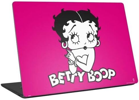 Skinit Laptop Decal Skin Compatible with Universal Laptop 16in (13 x 9.4in) - Officially Licensed Betty Boop Betty Boop Pink Background Design in Saudi Arabia