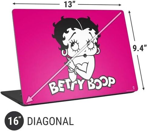 Skinit Laptop Decal Skin Compatible with Universal Laptop 16in (13 x 9.4in) - Officially Licensed Betty Boop Betty Boop Pink Background Design in Saudi Arabia