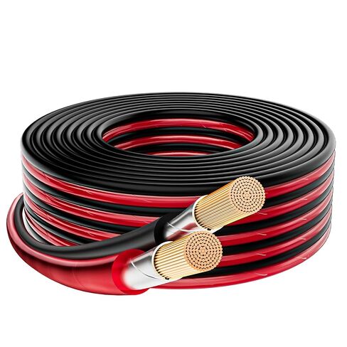 16/2 Gauge Speaker Wire 20FT, 16/2 AWG 2 Conductors OFC Pure Copper Electrical Red Black Cable for Car Speakers Stereo, Home Theater, Automotive Wire, Aluminum Foil Shield, Flexible Clear PVC in Saudi Arabia