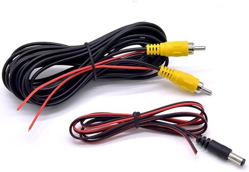 19.7FT 6M RCA كابل تمديد الكاميرا الاحتياطية مع سلك الكشف، كابل كاميرا الرؤية الخلفية العكسية مع سلك الطاقة in Kuwait