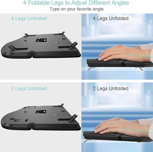 Arteck Ergonomic Keyboard with Cushioned Wrist Palm Rest, Multi-Device Wireless Bluetooth with USB-A USB-C Receiver Comfortable Ergonomic Split Keyboard, for Windows Computer Laptop PC Tablet in Saudi Arabia