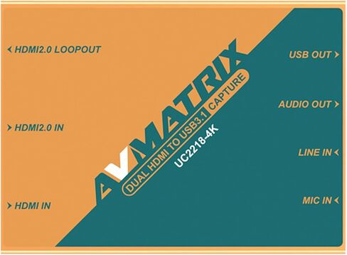 AVMATRIX UC2218-4K Game Capture Card 1440p/4K Pass Through 1080P60 Uncompressed (YUY2) Capture for Live Streaming Ultra-Low Latency on PS5 PS4/Pro Xbox Series X/S Xbox One X/S in PC and Mac in Saudi Arabia