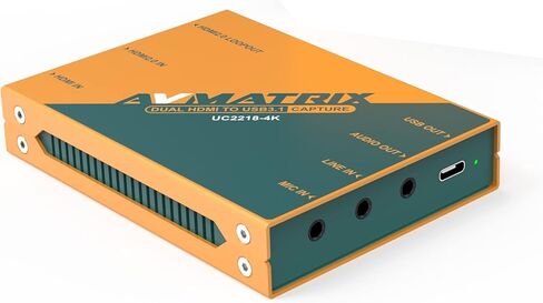 AVMATRIX UC2218-4K Game Capture Card 1440p/4K Pass Through 1080P60 Uncompressed (YUY2) Capture for Live Streaming Ultra-Low Latency on PS5 PS4/Pro Xbox Series X/S Xbox One X/S in PC and Mac in Saudi Arabia