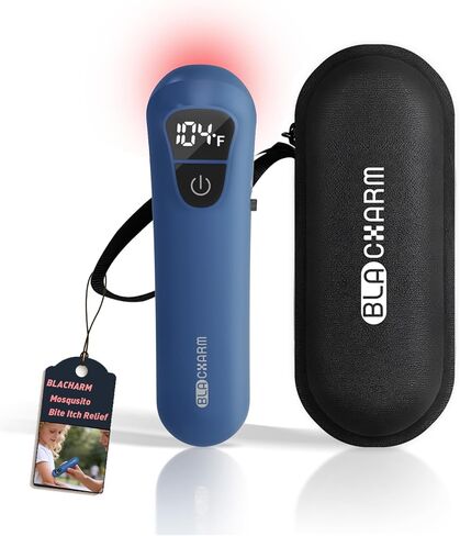 Bug Bite Relief Device,Mosquito Bite Itch Relief,Chemical-Free Heat Treatment,Fast Relief for Kids & Adults,Adjustable Temperature,Black in Saudi Arabia