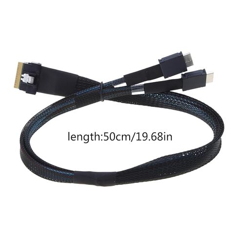 SlimSAS 8X to 2X OCulink 4X, SFF-8654 8i to SFF-8611 4X 4ix2 Converters Cable 50cm 19.7in Fast Data Transmission in Saudi Arabia