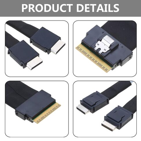 SlimSAS 8X to 2X OCulink 4X, SFF-8654 8i to SFF-8611 4X 4ix2 Converters Cable 50cm 19.7in Fast Data Transmission in Saudi Arabia