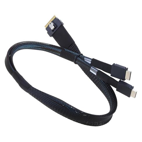 SlimSAS 8X to 2X OCulink 4X, SFF-8654 8i to SFF-8611 4X 4ix2 Converters Cable 50cm 19.7in Fast Data Transmission in Saudi Arabia