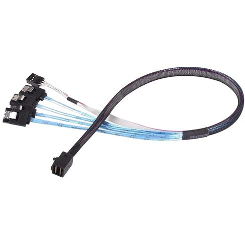 0.5M MiniSAS SFF-8643 to 4SATA Cable with Sideband for Workstations and Storage Racks Fast Speed Data Transfer in Saudi Arabia