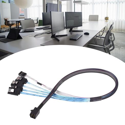 0.5M MiniSAS SFF-8643 to 4SATA Cable with Sideband for Workstations and Storage Racks Fast Speed Data Transfer in Saudi Arabia