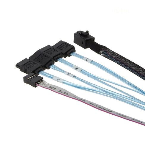 0.5M MiniSAS SFF-8643 to 4SATA Cable with Sideband for Workstations and Storage Racks Fast Speed Data Transfer in Saudi Arabia