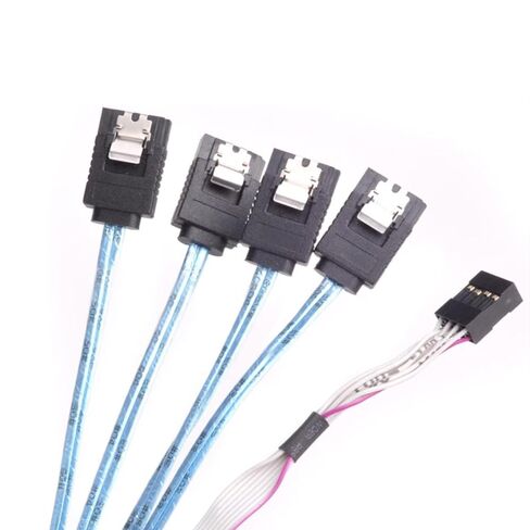 0.5M MiniSAS SFF-8643 to 4SATA Cable with Sideband for Workstations and Storage Racks Fast Speed Data Transfer in Saudi Arabia