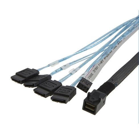 0.5M MiniSAS SFF-8643 to 4SATA Cable with Sideband for Workstations and Storage Racks Fast Speed Data Transfer in Saudi Arabia
