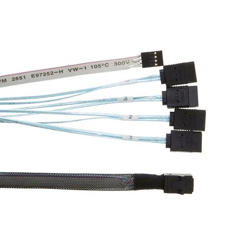 0.5M MiniSAS SFF-8643 to 4SATA Cable with Sideband for Workstations and Storage Racks Fast Speed Data Transfer in Saudi Arabia