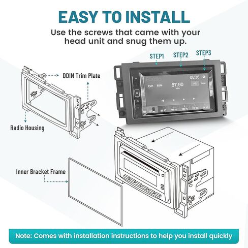 NuIth Double DIN Radio Dash Kits for Chevrolet 2004-2012 + Radio Replacement Interface with Steering Wheel Control for GMC Chevy in Saudi Arabia