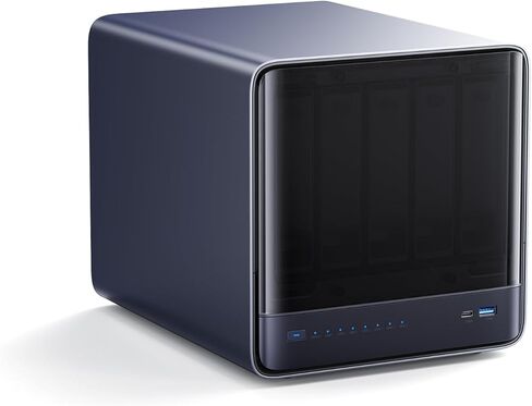 MINISFORUM N5 Air NAS مع AMD Ryzen 7 255، 2X SODIMM DDR5-5600MHz، 64 جيجابايت SSD، 1xHDMI+2xUSB4، فتحة 5X HDD، فتحات M.2 2230/2280/22110/U.2، منفذ 5GbE+10GbE LAN، دعم RAID NAS in Saudi Arabia
