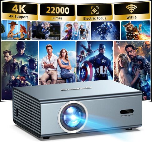 [Electric Focus] 4K Support Projector with WiFi6 and Bluetooth 5.3, Outdoor Projectors for Outside Video Use, OWNKNEW Gaming Movie Proyector, Auto Keystone Correction in Saudi Arabia