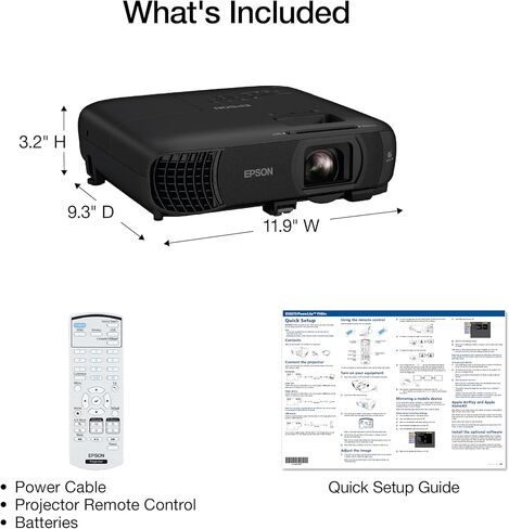 Epson Pro EX9270 Wireless 1080p 3LCD Projector, 4,100 Lumens Color and White Brightness, Apple AirPlay, Miracast, Stream from Phone/Laptop, 2 HDMI Ports, 1.6x Optical Zoom, Built-In Speaker (Renewed) in Saudi Arabia