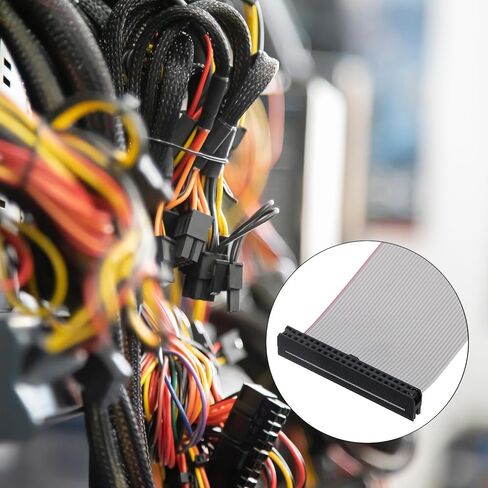 MECCANIXITY IDC Connector Flat Ribbon Cable, 40 Pins 2mm Pitch 30cm Length FC to FC Dual Female Connector Flat Ribbon Cable Wire for Industrial Electronics, Gray in Saudi Arabia