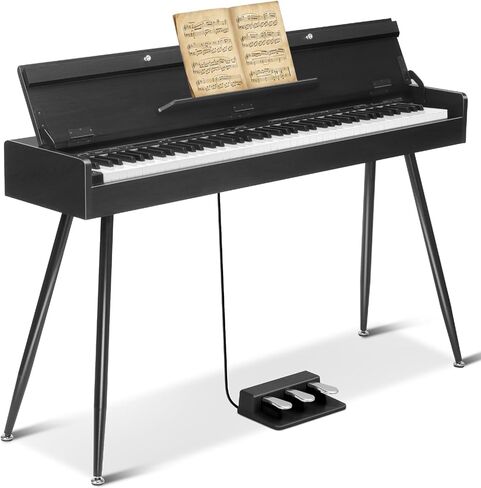 88 Key Weighted Digital Piano Keyboard - Wood Piano Desk to Vanity, Hammer Action Electric Piano with MIDI, Ideal Home Digital Pianos & Keyboard Piano for Beginners (White) in Saudi Arabia