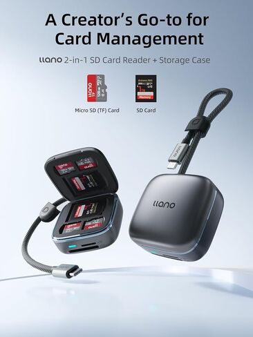 محول قارئ بطاقات llano SD&Micro SD، حامل قارئ بطاقات الذاكرة TF 3.0 مع تخزين بطاقات 6 فتحات، التوصيل والتشغيل، F18 2 في 1 USB C 3.0 قارئ البطاقات الذكية لأجهزة Mac وWindows وAndroid وLinux، أسود in Saudi Arabia