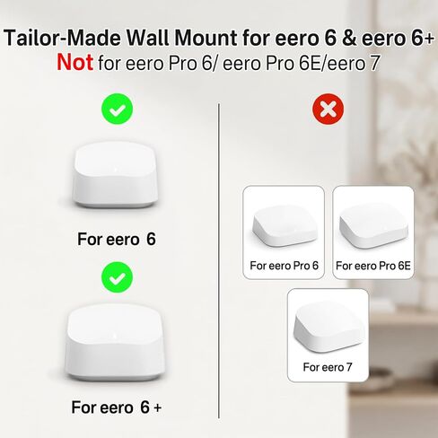 حامل تثبيت على الحائط لنظام eero 6 وeero 6+ Router Mesh WiFi - حامل حائط معدني لحامل الحائط eero 6 Plus/eero 6، حامل موفر للمساحة لحامل موسع eero 6 مع تصميم مفتوح مزود بفتحات تهوية in Saudi Arabia
