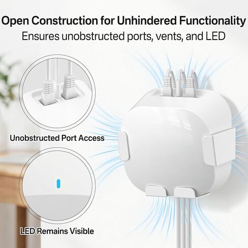 حامل تثبيت على الحائط لنظام eero 6 وeero 6+ Router Mesh WiFi - حامل حائط معدني لحامل الحائط eero 6 Plus/eero 6، حامل موفر للمساحة لحامل موسع eero 6 مع تصميم مفتوح مزود بفتحات تهوية in Saudi Arabia