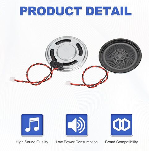 MECCANIXITY Metal Shell Round Internal Magnetic Speakers 1.25mm 36mm Diameter 0.5 W 8 Ohm Iron Shell Small Speakers for Loud Micro Speaker Replacement DVD Multimedia DIY Projects Pack of 4 in Saudi Arabia