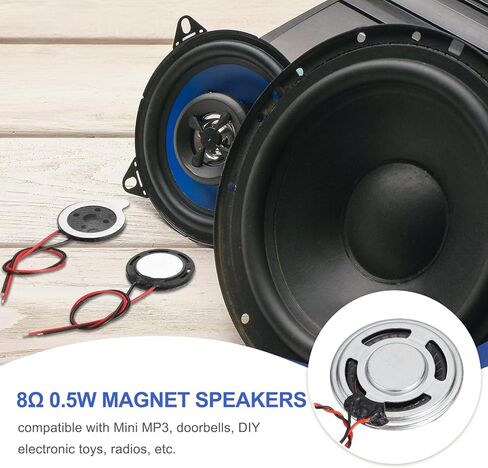 MECCANIXITY Metal Shell Round Internal Magnetic Speakers 1.25mm 36mm Diameter 0.5 W 8 Ohm Iron Shell Small Speakers for Loud Micro Speaker Replacement DVD Multimedia DIY Projects Pack of 4 in Saudi Arabia