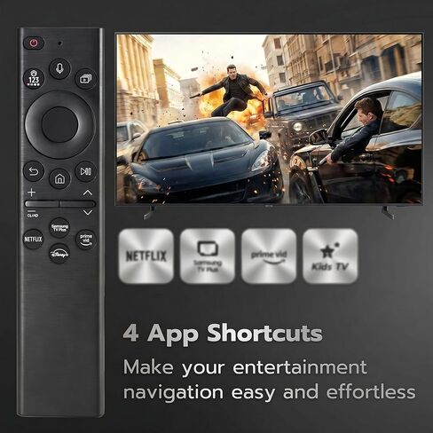 جهاز تحكم عن بعد عالمي لتلفزيون سامسونج الذكي، متوافق مع تلفزيون LED/LCD/بلازما QLED، مع Netflix، Prime Video، أزرار Hulu، التحكم الصوتي. in Kuwait