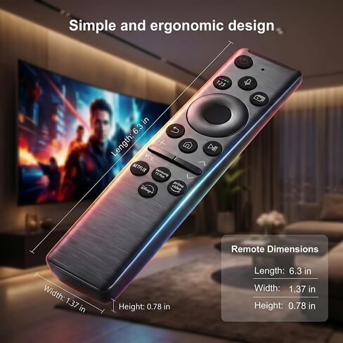 جهاز تحكم عن بعد عالمي لتلفزيون سامسونج الذكي، متوافق مع تلفزيون LED/LCD/بلازما QLED، مع Netflix، Prime Video، أزرار Hulu، التحكم الصوتي. in Kuwait