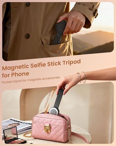 حامل ثلاثي للهاتف مغناطيسي 2 في 1 ضوء سيلفي مغناطيسي لحامل الهاتف الذكي Magsafe ثلاثي القوائم وعصا سيلفي مع ضوء ملء لملحقات iPhone in Kuwait