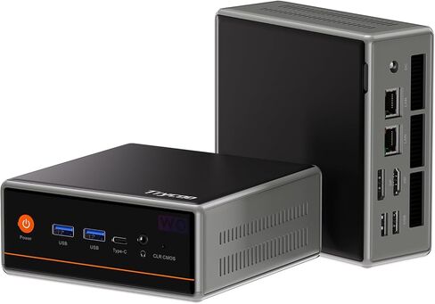 Trycoo Mini PC Gaming، Ryzen 5 5600H 16GB DDR4 RAM/512GB SSD (Beats 5700U/7430U)، كمبيوتر سطح المكتب الصغير Micro pc، النوع C/HDMI/DP/HD، شاشة ثلاثية 4K، WiFi6/BT5.2/USB3.2 للأعمال المنزلية in Kuwait