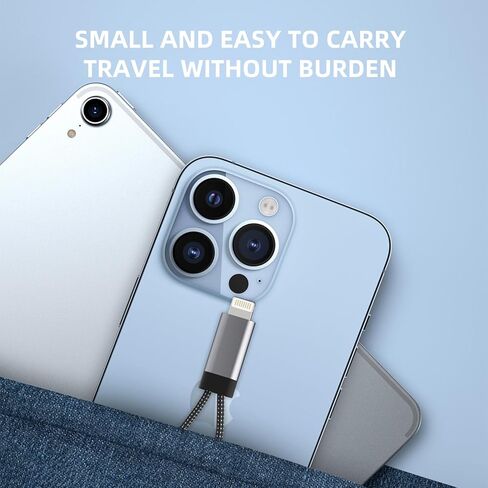 محول Lightning إلى USB لجهاز iPhone (2 في 1) ومقبس شحن OTG 3.0 كابل عصا جاك موصل الكاميرا الرقمية الهاتف لوحة المفاتيح قارئ بطاقة كابل نقل مقسم لـ Apple MFI معتمد لأجهزة iPad in Saudi Arabia
