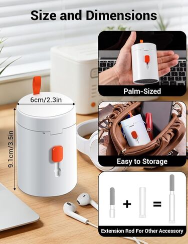 مجموعة تنظيف إلكترونية 20 في 1 للوحة المفاتيح iPhone AirPods MacBook iPad، بخاخ تنظيف وفرشاة لأجهزة الكمبيوتر المحمول والكمبيوتر اللوحي، أداة تنظيف الأجهزة الرقمية متعددة الأغراض in Kuwait