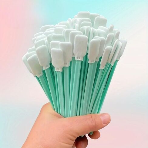 50pc 5.1" Square Rectangle Foam Cleaning Swab Sticks, Lint Free for Solvent Format Inkjet Printer, Roland, Optical Equipment, Printhead Maintenance & Electronics Detailing in Saudi Arabia