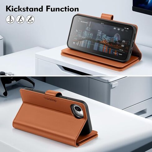 Shieldtop Compatible with iPhone 17e / 16e Wallet Case with Card Holder,Women Men RFID Blocking PU Leather Folio Flip TPU Protective Cover Credit Card Slots,Phone Case for Apple 17e / 16e,Light Brown in Saudi Arabia