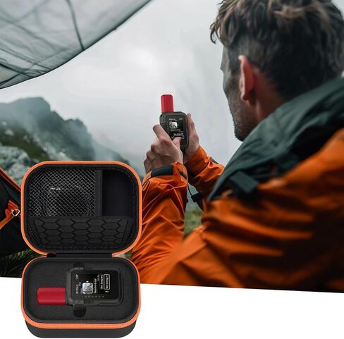 حافظة صلبة متوافقة مع جهاز Garmin inReach Mini 3 Plus Rugged Global Satellite Communicator، منظم حماية مع فتحة إسفنجية للمشي لمسافات طويلة والتخييم والعتاد - حافظة فقط (أسود) in Saudi Arabia
