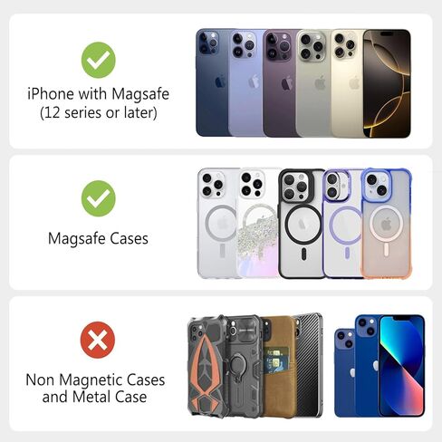 مقبض هاتف محمول مغناطيسي أسود قابل للطي متوافق مع Magsafe، حامل الهاتف الخلوي للهواتف الذكية والكمبيوتر اللوحي iPhone in Kuwait