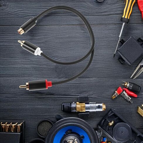 INOOMP 2pcs 0. Gold-Plated RCA Y Shaped Audio Splitter Cable 1 Female to 2 Male Car Speaker Wire Adapter for Car Sound System Amplifier Installation in Saudi Arabia