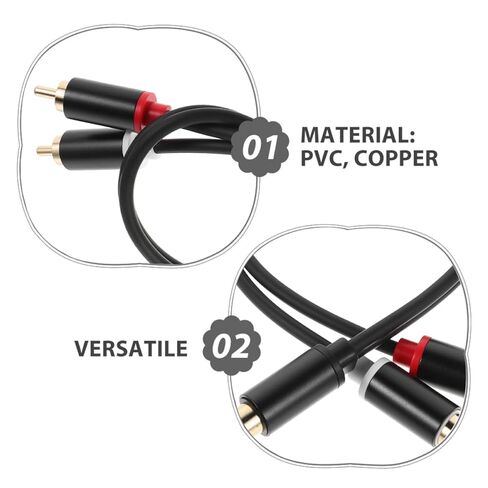 INOOMP 2pcs 0. Gold-Plated RCA Y Shaped Audio Splitter Cable 1 Female to 2 Male Car Speaker Wire Adapter for Car Sound System Amplifier Installation in Saudi Arabia