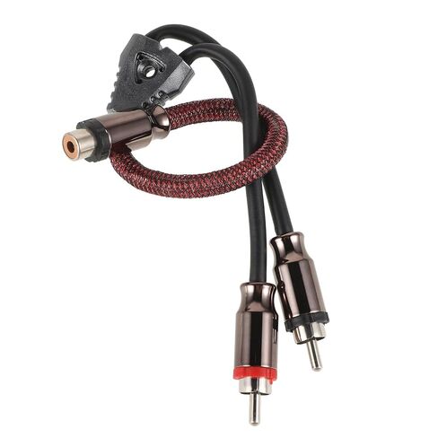 كابل إشارة RCA لصوت السيارة، مقسم 1 إلى 2 مع موصلات معدنية نحاسية نقية وغطاء شبكي أحمر، سلك مضخم صوت مزدوج ذكر إلى أنثى واحدة لتركيب صوت السيارة in Saudi Arabia
