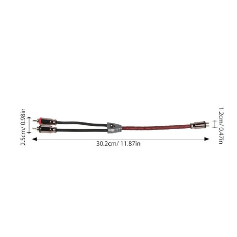 كابل إشارة RCA لصوت السيارة، مقسم 1 إلى 2 مع موصلات معدنية نحاسية نقية وغطاء شبكي أحمر، سلك مضخم صوت مزدوج ذكر إلى أنثى واحدة لتركيب صوت السيارة in Saudi Arabia