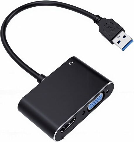 USB 3.0 to HDMI VGA Adapter, 1920 * 1080P 60HZ Full HD Display Video Converter, Support Dual Monitors, for 7, 8, 8.1, 10, OS X in Saudi Arabia